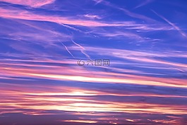 天空,日落,云
