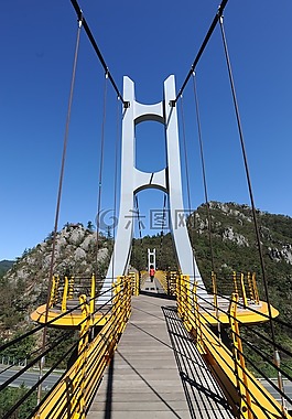 橋,吊橋,山