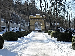 雪,門,入口