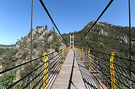 透視,山,吊橋