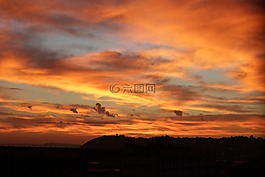 側(cè)影,日出,天空