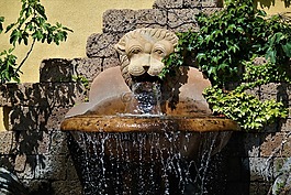 噴泉,水,流