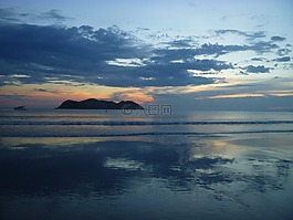 日落,mar,云