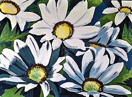 涂雏菊,丙烯酸漆,画笔描边
