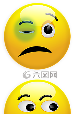 笑脸,黑眼圈,吸烟