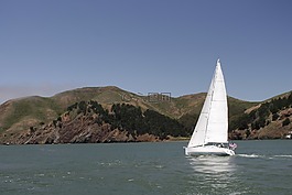 帆船,加利福尼亞州,海洋