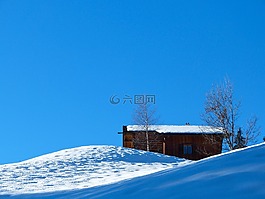 冬天,雪,山