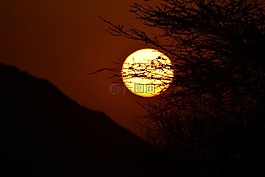 日落,東,太陽