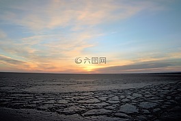 日出,冰面,陽光