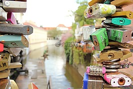旅行,鎖,橋