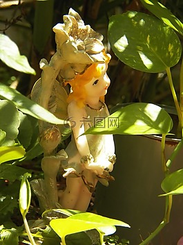 花園的雕像,仙女,花園里的仙子