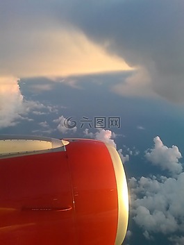 天空,飛機,渦輪