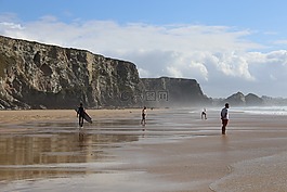 水门海湾,康沃尔郡,冲浪