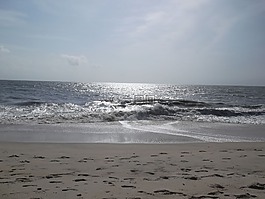 海灘,晚間,和平