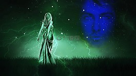 星星,夜,男子