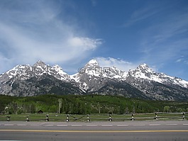 大特顿,蓝色的天空,山