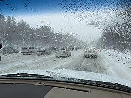 交通,雪,車道