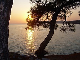 希腊,thassos,日落