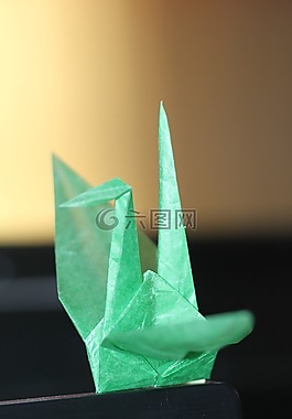 紙鶴,綠色,鳥