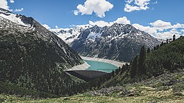 高山,云,壩