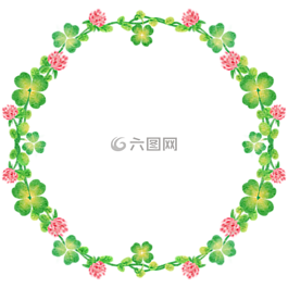 花的,三葉草,花圈