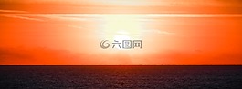 日出,海灘,夏季