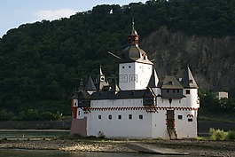 城堡pfalzgrafenstein,萊茵河,考布