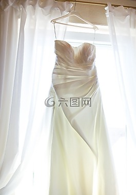 婚禮,連衣裙,窗簾