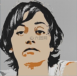肖像,女孩,单调