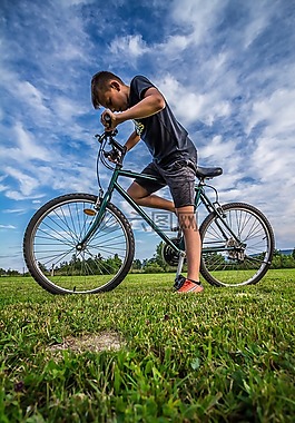 自行车,男孩,儿童