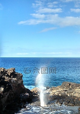 夏威夷,毛伊島,吹孔