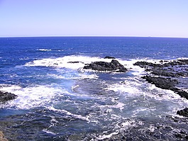 海洋,海灘,石