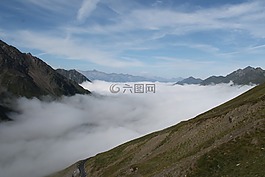 云海,天空,山