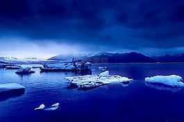 冰島,藍色,日落