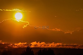 太陽,日落,夏季