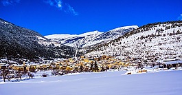 雪,山,冬天