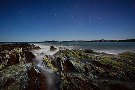 海灘,自然,夜