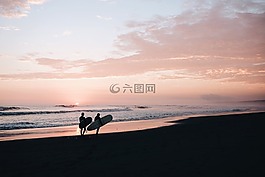 海灘,云,海岸