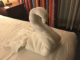 毛巾,天鵝,酒店