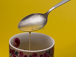 杯,勺子,吃