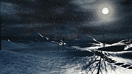 雪,月亮,自然