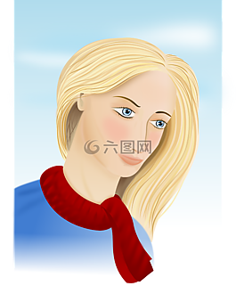 金發(fā)女郎,圍巾,女子