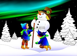 雪人,兒童,女孩