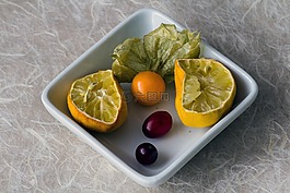 壳,柠檬,酸浆