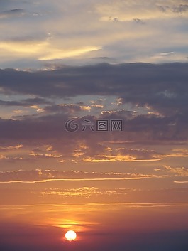 日落,天空,云