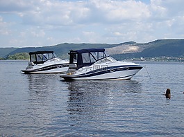 小船,河,夏季