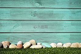 籬笆,草,院子里