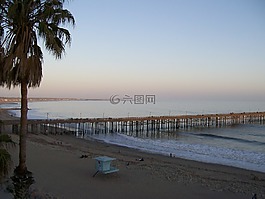海滩,码头,海岸