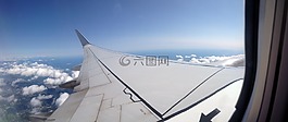 飛機,翼,云