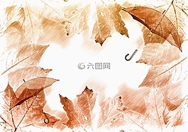 散景,秋季,傘